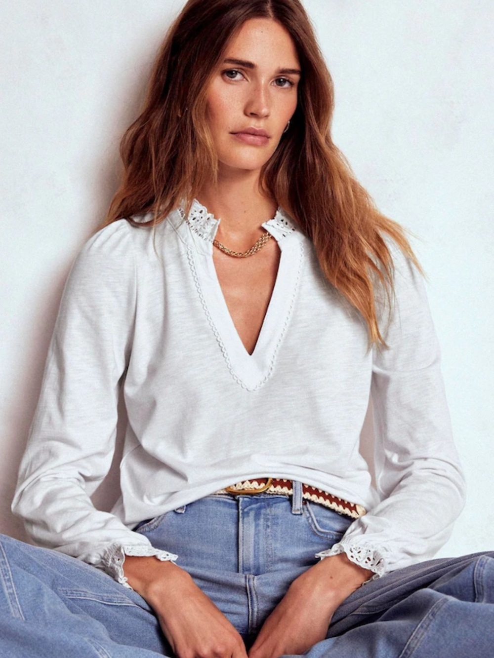 Boden White Aria Top US 18/20 UK 20/22